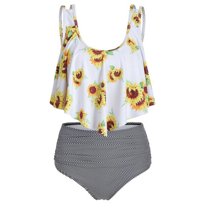 

Roseonmyhand Women Two Pieces Bathing Suits Top Ruffled With High Waisted Bottom Bikini Set