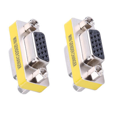 

2pcs 15pin VGA Female to Female Adapter Gender Changer Couplers Extenders