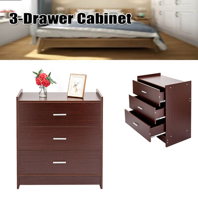 

Wooden 3 Drawer Chest Dresser Organizer Furniture Bedroom Nightstand New