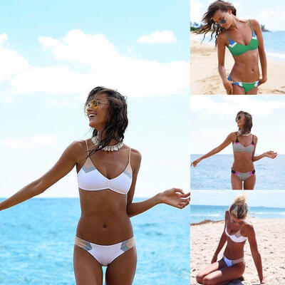 

Women Bikini Set Bandage Push-Up Padded Bra Swimwear Triangle Swimsuit BathingColorsWhiteGreenGray