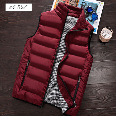 

Winter Warm Mens Down Cotton Padded Sleeveless Jacket Vest Waistcoat -4XL