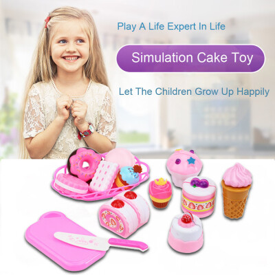 

YIWULADessert Cake Food Toy Pretend Play Food Ice Cream Birthday Cake Set Toy