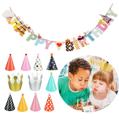 

〖Follure〗Kids Party Celebration Hats Cute Birthday Festive Party Banner Decoration