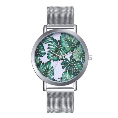 

〖Follure〗Woman Fashion Plant Pattern Alloy Steel Strap Analog Quartz Round Watch