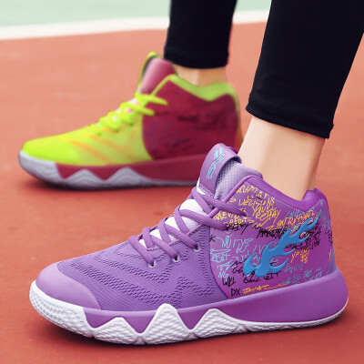 

Purple printed letters basketball shoes boys casual shoes