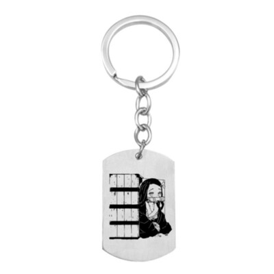

Fat Bear Anime Demon Slayer Stainless Steel Keychain Key Ring Bag Phone Decor