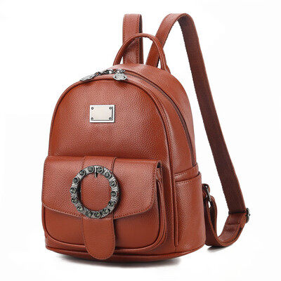 

Tailored Womens Sleek Minimalist Style Solid Color Leather Backpack Shoulder Bag