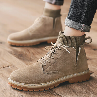 

Mens Martin boots trend retro boots England socks mouth boots