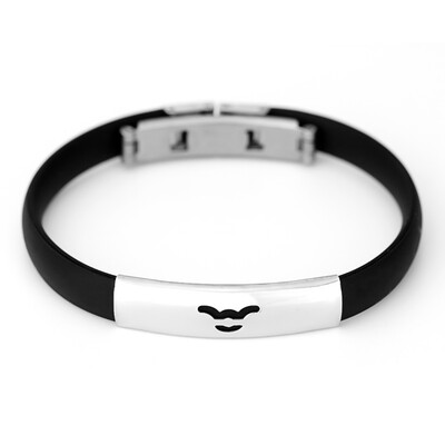 

12 Constellation Bracelet Man Women Silicone Titanium Steel Bracelets Couple Bracelet