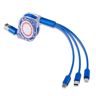 

3 in 1 Retractable Cable Micro USB Type C 8 Pin Lighting Multi Charging Cable Mobile Phone Data Cable for iPhone Sumsung