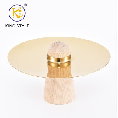 

European fruit plate light luxury creative solid wood stainless steel fruit plate