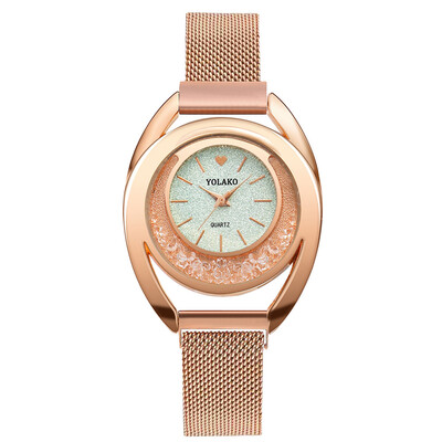 

Fashion Women Watches Flow Beads Dial Ladies Quartz Wristwatch Magnetic Buckle Bracelet Strap Simple Clock Zegarki Damskie