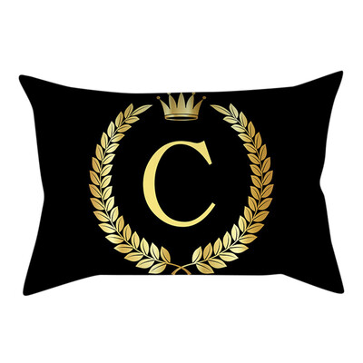 

〖Follure〗Pillow Cover Black&Gold Letter Pillowcase Sofa Cushion Cover Home Decor