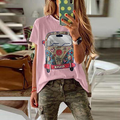 

Starmoon Fashion Womens Girls Plus Size Print Tees Shirt Short Sleeve Blouse Tops