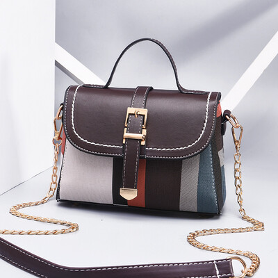

10 pieces from the batch Korean version of the color matching color handbags casual college style new single shoulder Messenger bag small bag
