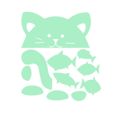 

Cartoon Cat Luminous Switch Sticker Removable PVC Dark Glowing Wall Decals