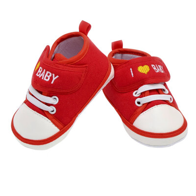 

I LOVE Baby Letter Printed Canvas Shoes Autumn Baby The First Walker Shoes Childrens Lace Casual Shoes