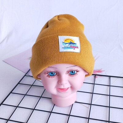 

Korean version of the new childrens wool hat tide children 100 knitted cover cap baby candy color warm hat autumn&winte