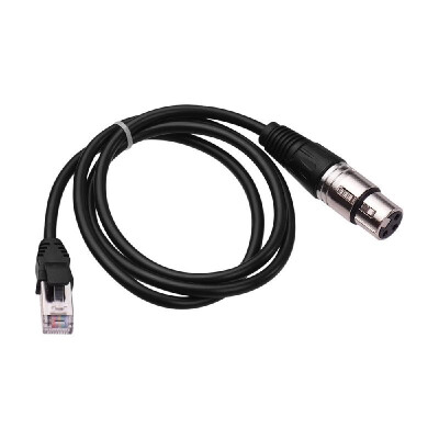 

RJ45 Male Network Connector to 3-Pin Mini XLR Female Extension DMX512 Cable Stage Studio Cables Wires Silver 1m