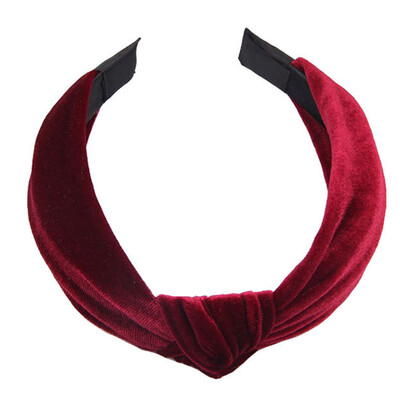 

Women Headband Tie Hairband Bow Knot Bross Tie Velvet Cloth Headwrap Hair Hoop