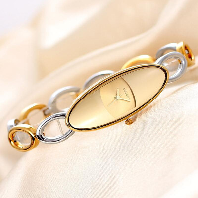 

Weiqin Delicate Oval Shaped Bracelet Style Watch Super Simple Luxury Elegant Wristwatch for OL Women Girl