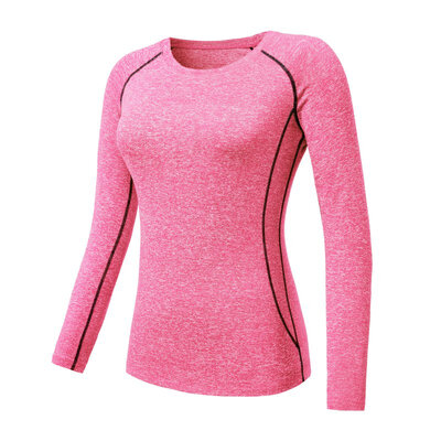 

Women Compression Long Sleeve T-Shirts Casual Fitness Elastic Clothes Tights Quick Dry Thermal Base Layer Tops