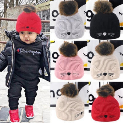 

Warm Winter Baby Toddler Girls Boys Hat Infant Knit Beanie Crochet Ski Ball Cap