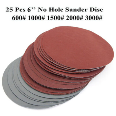 

25Pcs 6 Grit Sanding Discs Hook Loop 600 1000 1500 2000 3000 Sandpaper New