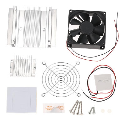 

DIY Thermoelectric Peltier Refrigeration Cooling System Kit Semiconductor Cooler Conduction Module Radiator Fan TEC1-12706