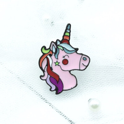 

Attractive fashion Fashion Cartoon Unicorn Brooch Creative Dress Accessories Cartoon Christmas Brooch Charm Multi-Colour