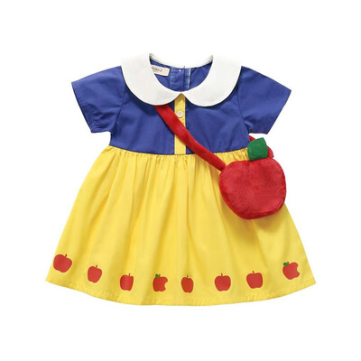 

Little-Seven Baby 2019 New Korean Cartoon Snow White Short Sleeve Dress 6667