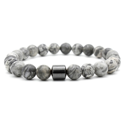 

Stone Beads Hematite Bracelets Bangles Women Men Essential Oil Diffuser Bracelets