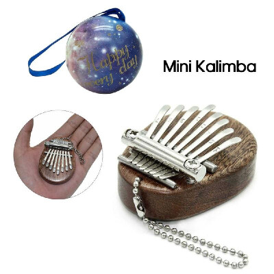 

8 Key Kalimba Mini Portable Thumb Piano Finger Percussion Keyboard Pocket Musical Instrument Christmas Present Toy Pendant