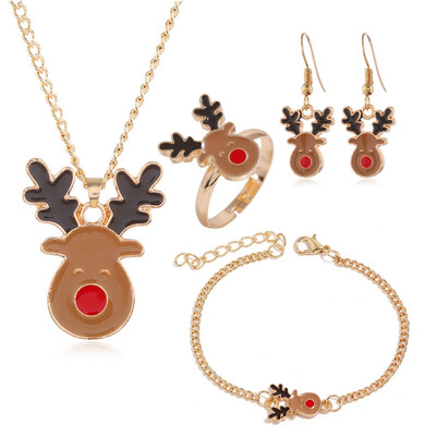 

New Fashion Santa Claus Elk Bells Earrings Necklace Bracelet Multi-piece 6Models