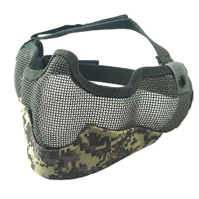 

ZL-V2 Half-face Mesh Mask with Ear Protection Impact-resistance 700FPS Protective Mask Carbon Steel Mesh for Outdoor CS Paintball