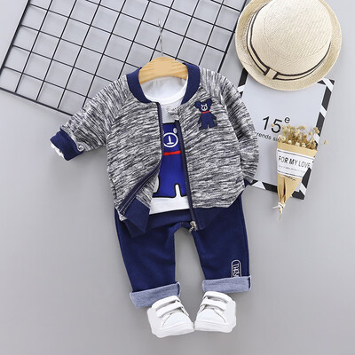 

Autumn Baby Boys Long Sleeve Crtoon Print TopsCoatDenim Pants Trouser Costume Set