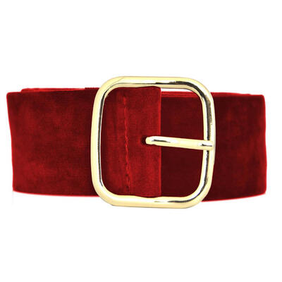 

Retro Suede Wide Waist Belt Large Square Buckle Strap Clothes Decor Waistband