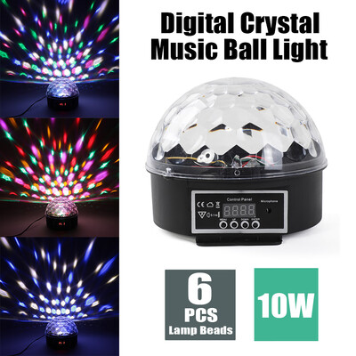 

Mini Disco LED Crystal Ball Effect RGB Sound-activated Light Stage Party