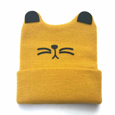 

Baby Kids Animal Ear Winter Knitted Hat Boy Girl Warm Cotton Toddler Hat Caps