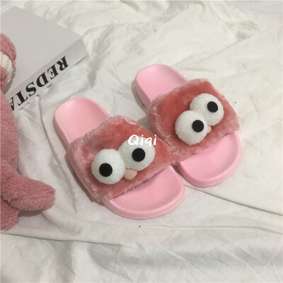 

lovely primitive wind ulzzang big eyes 2019 summer slippers women wild wear ins