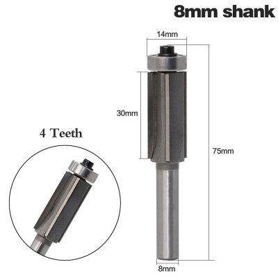 

8mm Shank 4 Teeth Flush Trim Wood Router Cutter Bit Bearing - Woodworking Tool