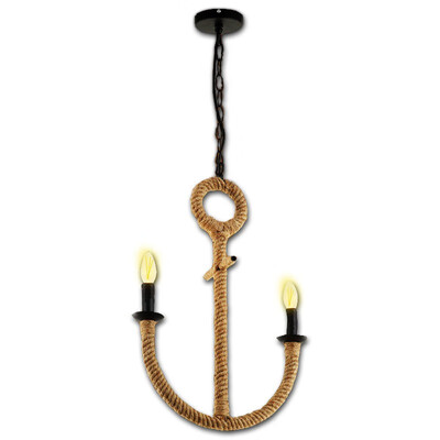 

Baycheer HL458668 Industrial 2 Light Rope Chandelier 165W with Arched Fixture Arm