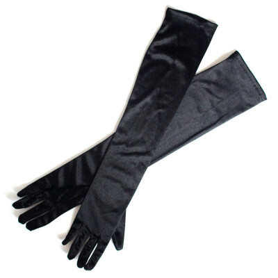 

NEW Stretch Satin Extra Long Gloves Wrist Elbow Evening Party Fancy Costume Red