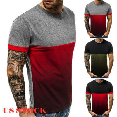 

US Fashion New Mens Casual Slim Fit Short Sleeve Shirts Golf T-Shirt Jersey Top