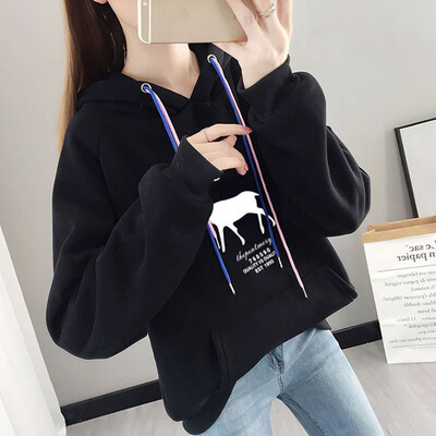 

Tailored Womens Looser Print Letter Thickening Hoodie Sweatershirt Women Tops Blouse