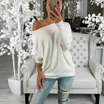 

Women Sexy Off Shoulder Baggy Tops Loose Blouse Long Sleeve Blouse Jumpers Tops