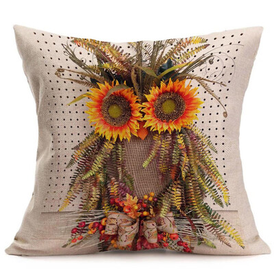

Siaonvr Happy Fall Thanksgiving Day Soft Linen Pillow Case Cushion Cover Home Decor