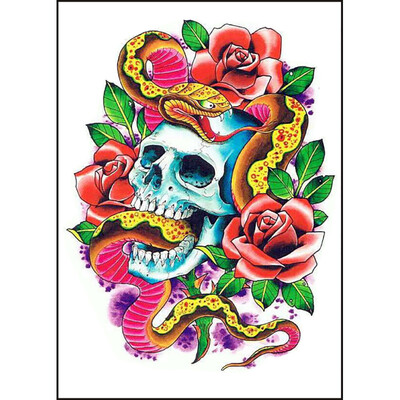 

〖Follure〗Halloween Skeleton Tattoo Paste Waterproof Non-toxic Environmental Protection