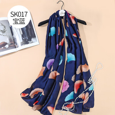 

New Ginkgo Leaf Silk Scarf Simulation Silk Print Sunscreen Dress Scarf Scarf Manufacturer Wholesale SK017