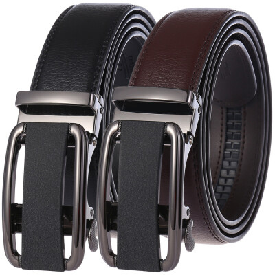 

New automatic buckle belt mens belt two-layer leather LY36-7798-1